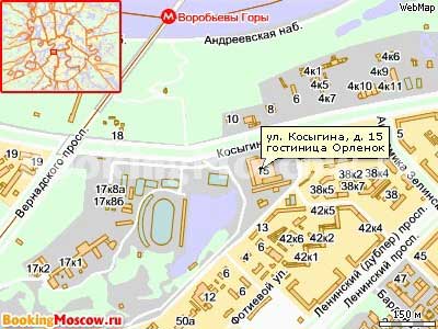 Гостиницы Москвы. Гостиница Орленок. Схема проезда.